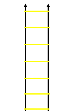 Koordinationsleiter Übungen. Nach außen und dann nach innen (Start rechts)